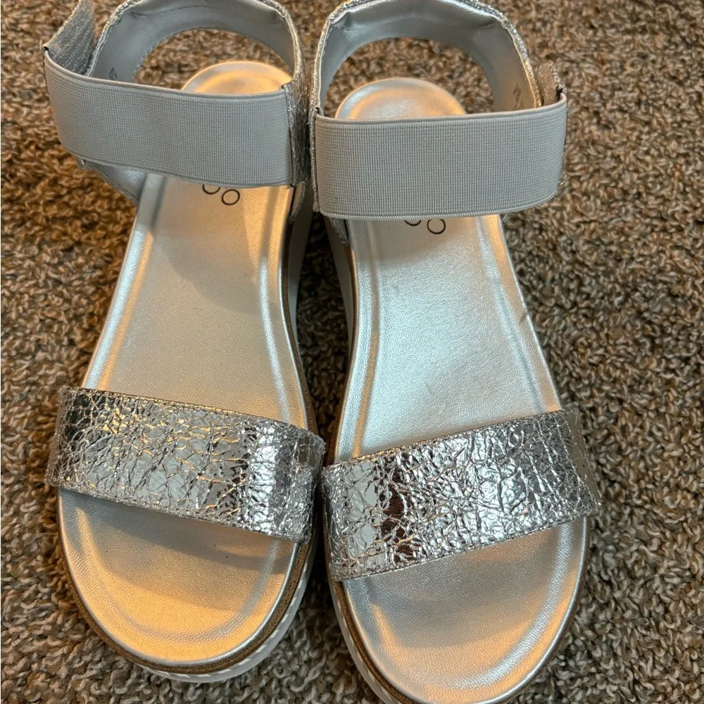 Franco Sarto Metallic Silver Sandals